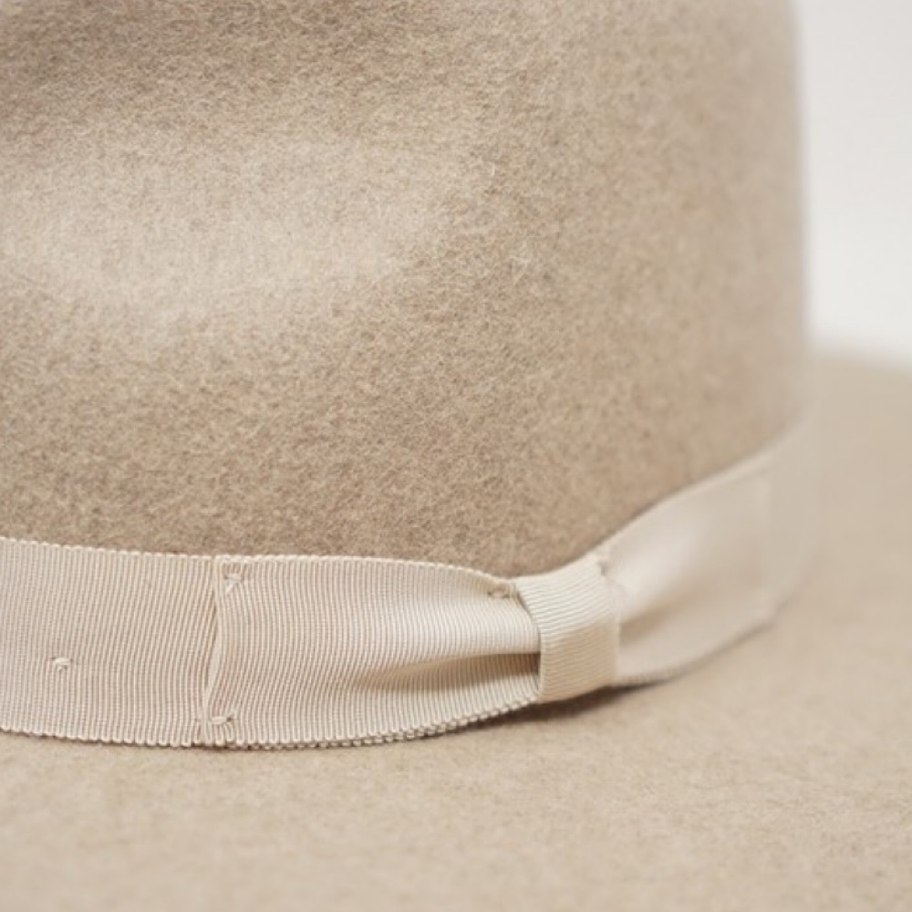 Oatmeal Wool Flat Brim Hat - Picture 9 of 11